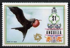 Anguilla 1972-75 Frigate Bird $1 from def set unmounted mint, SG 142, stamps on , stamps on  stamps on birds