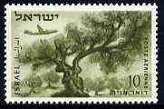 Israel 1953 Plane over Olive Tree 10pr from Air set unmounted mint, SG 76*, stamps on , stamps on  stamps on aviation    trees