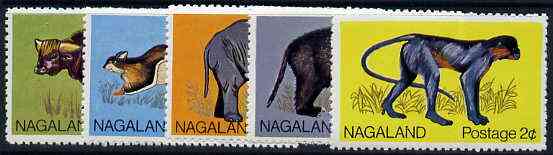 Nagaland 1969 Animals set of 5 from Wildlife definitive set unmounted mint*, stamps on , stamps on  stamps on animals     elephant    squirrel     badger     monkey     apes     buffalo     bovine