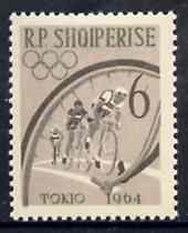 Albania 1963 Olympic Games 6L Cycling unmounted mint, Mi 750, stamps on , stamps on  stamps on bicycles