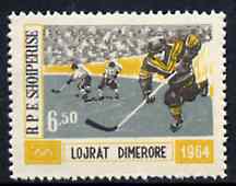 Albania 1963 Innsbruck Winter Olympic Games 6L50 Ice Hockey unmounted mint, Mi 795, stamps on ice hockey
