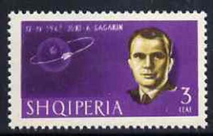 Albania 1963 Soviet Astronauts 3L Gagarin unmounted mint, Mi 757, stamps on space     personalities