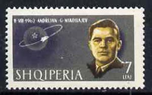 Albania 1963 Soviet Astronauts 7L Nikolaev unmounted mint, Mi 759, stamps on space     personalities