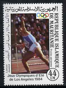 Mauritania 1984 Throwing the Javelin 44um from Olympic Games set unmounted mint, SG 799*, stamps on javelin