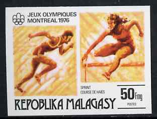 Malagasy Republic 1976 Sprinting & Hurdling 50f imperf from Olympic Games set unmounted mint, as SG 339*, stamps on , stamps on  stamps on running    hurdles