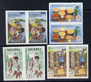 Nigeria 1992 Tropical Agriculture set of 4 in unmounted mint IMPERFORATE pairs, stamps on , stamps on  stamps on agriculture