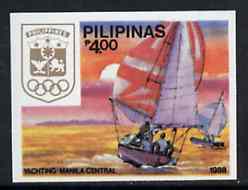 Philippines 1988 Yachting 4p imperf from Seoul Olympic Games set unmounted mint, as SG 2093B*, stamps on , stamps on  stamps on yachting     sailing