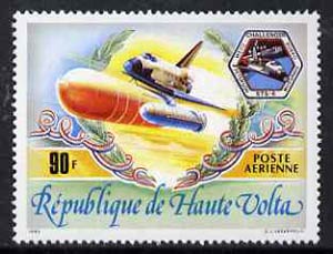 Upper Volta 1983 Space Shuttle Challenger 90f from World Events set, SG 665 unmounted mint*, stamps on , stamps on  stamps on aviation     shuttle