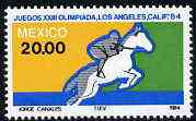 Mexico 1984 Show Jumping 20p from Olympic Games set, SG 1709 unmounted mint*, stamps on show-jumping    horses