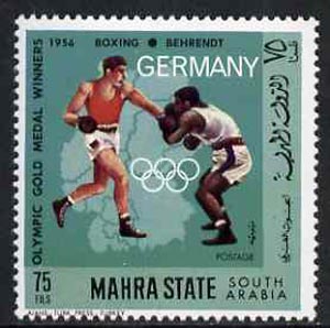 Aden - Mahra 1968 Boxing 75f from German Olympics Gold Medal Winners set unmounted mint, Mi 103A*, stamps on boxing, stamps on sport