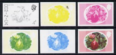 Dominica 1975-78 Egg Plant 4c set of 6 imperf progressive colour proofs comprising the 4 basic colours plus composites (as SG 494) unmounted mint, stamps on , stamps on  stamps on food