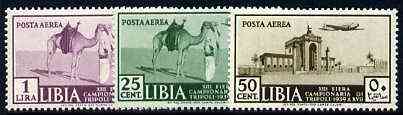 Libya 1939 Air Pictorial set of 3 unmounted mint, SG 109-11*, stamps on aviation      camel