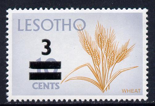 Lesotho 1977 3c on 10c (Wheat) unmounted mint SG 342, stamps on agriculture     food     wheat