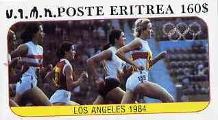 Eritrea 1984 Los Angeles Olympic Games (Running) imperf souvenir sheet ($160 value), stamps on , stamps on  stamps on olympics    running