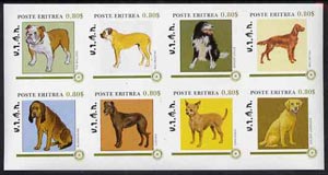 Eritrea 1984 Rotary - Dogs imperf set of 8 unmounted mint , stamps on animals  dogs  rotary   bulldog   bullmastiff   collie   red-setter   bloodhound   lurcher   chihuahua   labrador