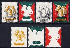 Cinderella - United States 1950 Christmas TB Seal (Inscribed Bermuda) set of 7 unmounted mint progressive proofs comprising the 4 individual colours and three composites ..., stamps on cinderella, stamps on christmas, stamps on tb, stamps on diseases