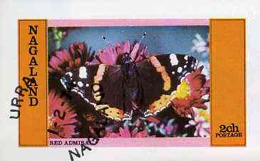 Nagaland 1974 Butterflies (Red Admiral) imperf souvenir sheet (2R value) cto used, stamps on butterflies