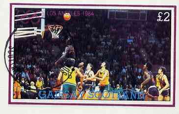Gairsay 1984 Los Angeles Olympic Games (Basketball) imperf deluxe sheet (£2 value) cto used, stamps on sport     olympics      basketball