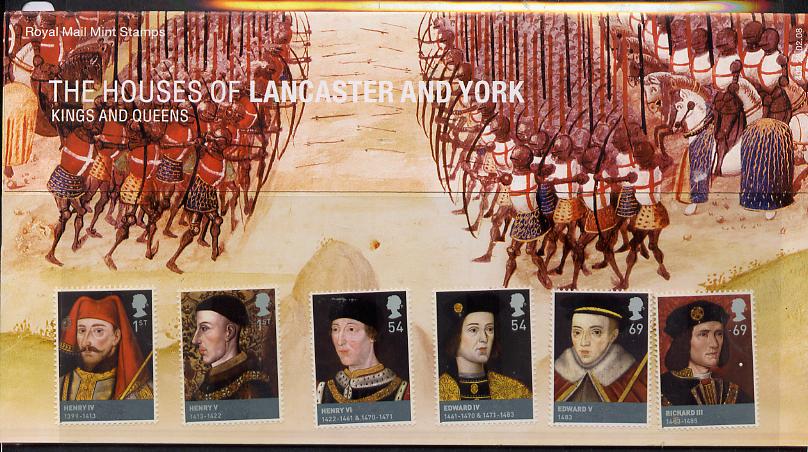 Great Britain 2008 The House of Lancaster & York perf set of 6 in official presentation pack SG 2812-17, stamps on royalty, stamps on history