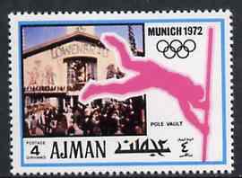 Ajman 1971 Pole Vault 4dh from Munich Olympics perf set of 20, Mi 729 unmounted mint, stamps on , stamps on  stamps on pole vault    alcohol    beer