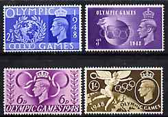 Great Britain 1948 Olympic Games unmounted mint set of 4, stamps on , stamps on  stamps on olympics, stamps on  stamps on  kg6 , stamps on  stamps on 