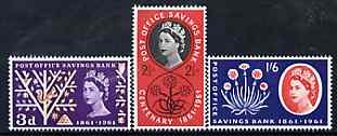 Great Britain 1961 Post Office Savings Bank unmounted mint set of 3, SG 623-25, stamps on , stamps on  stamps on banking     postal