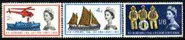 Great Britain 1963 Lifeboat Conference set of 3 (ordinary) unmounted mint SG 639-41, stamps on , stamps on  stamps on rescue, stamps on  stamps on ships