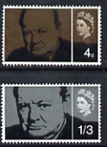 Great Britain 1965 Churchill Commemoration unmounted mint set of 2 (ordinary) SG 661-62, stamps on churchill    personalities