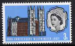 Great Britain 1966 900th Anniversary of Westminster Abbey unmounted mint (phosphor) SG 687p, stamps on churches    buildings    architecture, stamps on cathedrals