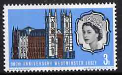 Great Britain 1966 900th Anniversary of Westminster Abbey unmounted mint (phosphor) SG 687p, stamps on , stamps on  stamps on churches    buildings    architecture, stamps on cathedrals