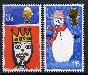 Great Britain 1966 Christmas unmounted mint set of 2 (ordinary) SG 713-14, stamps on , stamps on  stamps on christmas, stamps on  stamps on arts