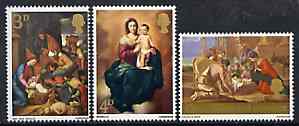 Great Britain 1967 Christmas unmounted mint set of 3, SG 756-58*, stamps on christmas    arts