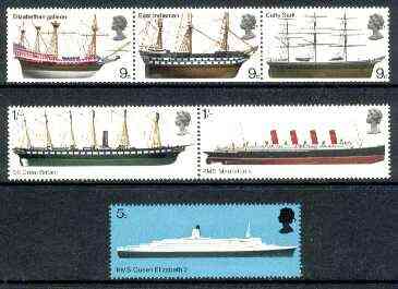 Great Britain 1969 British Ships set of 6 unmounted mint, SG 778-83, stamps on , stamps on  stamps on ships