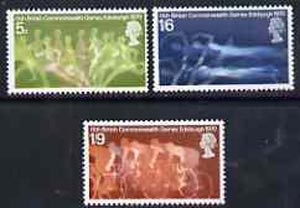 Great Britain 1970 British Commonwealth Games set of 3 unmounted mint, SG 832-34*, stamps on sport    running    swimming    bicycles