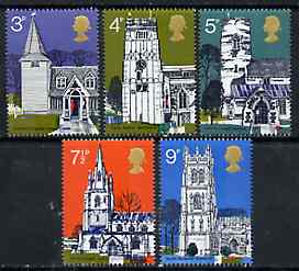 Great Britain 1972 British Architecture - Churches unmounted mint set of 5 SG 904-08, stamps on , stamps on  stamps on architecture    churches