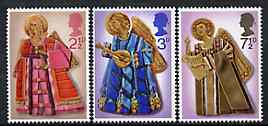 Great Britain 1972 Christmas - Angels set of 3 unmounted mint, SG 913-5, stamps on christmas, stamps on angels   