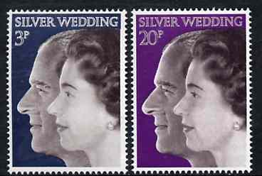 Great Britain 1972 Royal Silver Wedding set of 2 unmounted mint, SG 916-17, stamps on , stamps on  stamps on royalty, stamps on  stamps on silver wedding