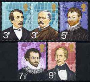 Great Britain 1973 British Explorers unmounted mint set of 5 SG 923-27, stamps on explorers, stamps on personalities