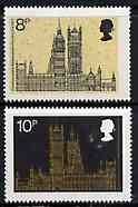 Great Britain 1973 Commonwealth Parliamentary Conference unmounted mint set of 2 SG 939-40, stamps on , stamps on  stamps on architecture       constitutions