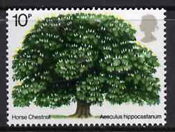 Great Britain 1974 British Trees (2nd Issue - 10p Horse Chestnut) unmounted mint SG 949, stamps on trees