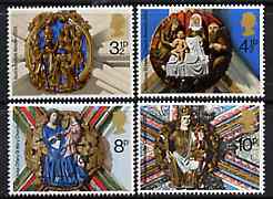Great Britain 1974 Christmas - Roof Bosses set of 4 unmounted mint, SG 966-69, stamps on christmas