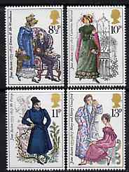 Great Britain 1975 Birth Bicentenary of Jane Austen (Novelist) set of 4 unmounted mint, SG 989-992, stamps on literature    women