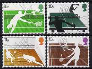 Great Britain 1977 Racket Sports unmounted mint set of 4 SG 1022-25*, stamps on , stamps on  stamps on sport    table tennis    squash    badminton