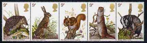 Great Britain 1977 British Wildlife unmounted mint strip of 5 SG 1039a