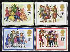 Great Britain 1978 Christmas unmounted mint set of 4 SG 1071-74 (gutter pairs available price x 2), stamps on christmas, stamps on music, stamps on dancing