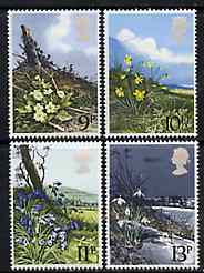 Great Britain 1979 Spring Wild Flowers set of 4 unmounted mint SG 1079-82 (gutter pairs available price x 2), stamps on flowers