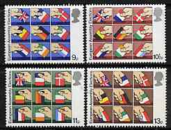 Great Britain 1979 First Direct Elections to European Assembly set of 4 unmounted mint SG 1083-86 (gutter pairs available price x 2), stamps on constitutions, stamps on elections, stamps on flags