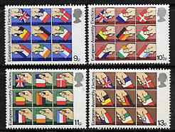 Great Britain 1979 First Direct Elections to European Assembly set of 4 unmounted mint SG 1083-86 (gutter pairs available price x 2), stamps on constitutions, stamps on elections, stamps on flags