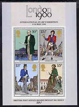 Great Britain 1979 Death Centenary of Sir Rowland Hill m/sheet unmounted mint, SG MS 1099, stamps on , stamps on  stamps on rowland hill, stamps on postal, stamps on postman, stamps on death