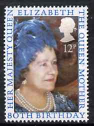 Great Britain 1980 Queen Mother 80th Birthday, unmounted mint SG 1129*, stamps on , stamps on  stamps on royalty, stamps on  stamps on queen mother